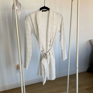 White Plaid Lightweight Blazer